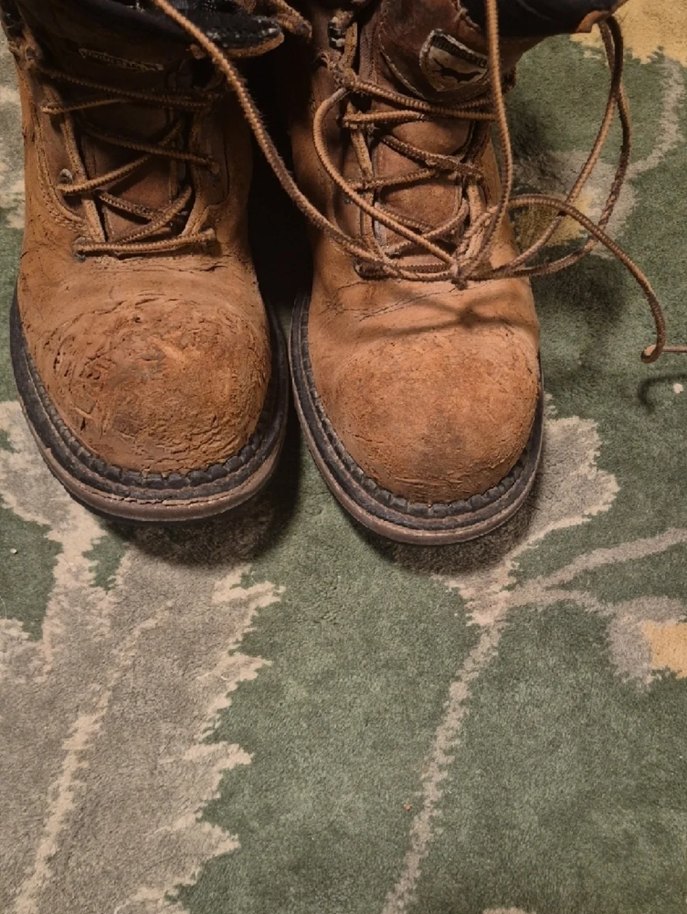 Irish Setter Brown Leather Work Boots with Black Collar